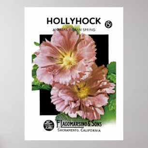 Hollyhock Seed Packet Poster