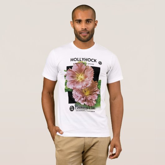 Hollyhock  Seed Packet T-shirt (Voorkant volledig)