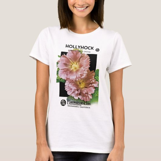 Hollyhock Seed Packet T-shirt (Voorkant)