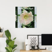 Hollyhock White  Flower Poster (Thuiskantoor)