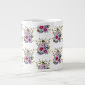 Hollyhocks and Blue Flowers with Bumble BEES Grote Koffiekop (Voorkant)