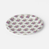 Hollyhocks and Blue Flowers with Bumble BEES Papieren Bordje (Gekanteld)