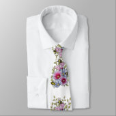 Hollyhocks and Blue Flowers with Bumble BEES Stropdas (Gebonden)