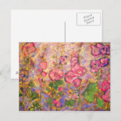 hollyhocks bloeien briefkaart (Voorkant / Achterkant)