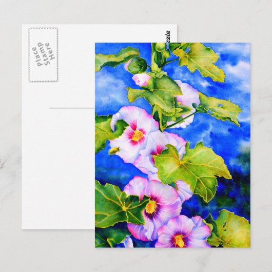 Hollyhocks Briefkaart (Voorkant / Achterkant)