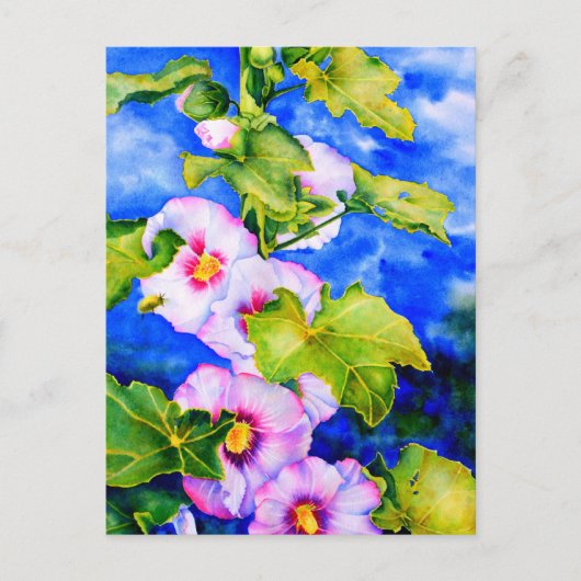 Hollyhocks Briefkaart (Voorkant)