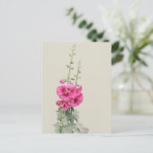 Hollyhocks Briefkaart (Staand voorkant)
