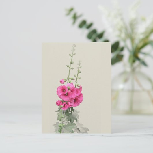 Hollyhocks Briefkaart (Staand voorkant)