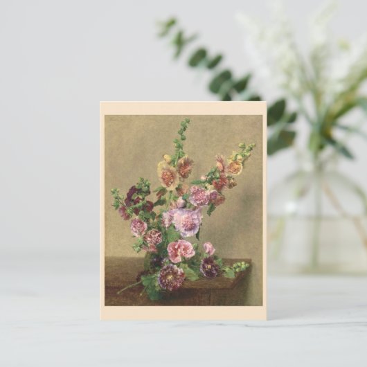 Hollyhocks Briefkaart (Staand voorkant)