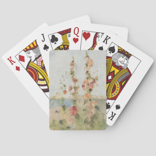 Hollyhocks by the Sea Pokerkaarten (Achterkant)