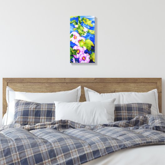 Hollyhocks Canvas Afdruk (Insitu (Slaapkamer))