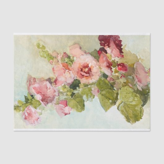 Hollyhocks door Franz Bischoff Tissuepapier (Voorkant)