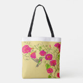 Hollyhocks en Hummingbird Bag Tote Bag (Achterkant)