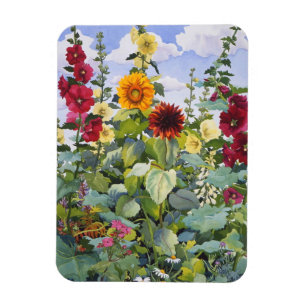 Hollyhocks en Sunflower 2005 Magneet
