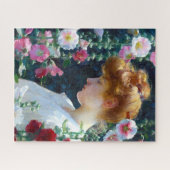 Hollyhocks en Sunlight Curran Art Legpuzzel (Horizontaal)