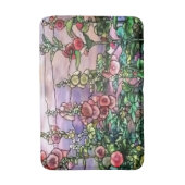 Hollyhocks  Floral Tiffany Glas in lood Badmat (Voorkant Verticaal)