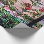 Hollyhocks  Floral Tiffany Glas in lood Cadeaupapier (Hoek)