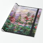 Hollyhocks  Floral Tiffany Glas in lood Cadeaupapier (Uitgerold)