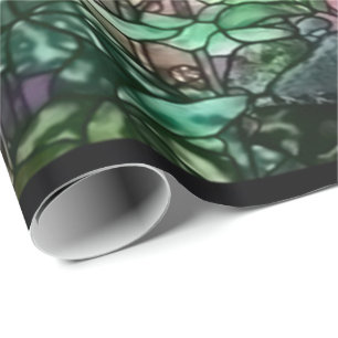 Hollyhocks  Floral Tiffany Glas in lood Cadeaupapier