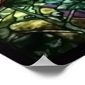 Hollyhocks  Floral Tiffany Glas in lood Poster (Hoek)