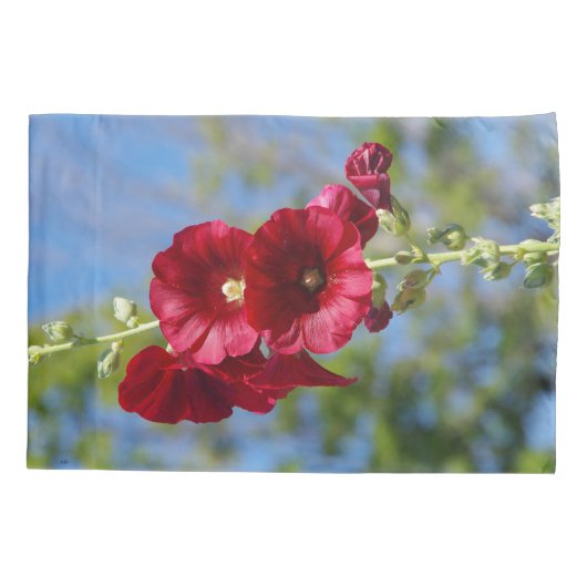 Hollyhocks hoesje kussensloop (Achterkant)