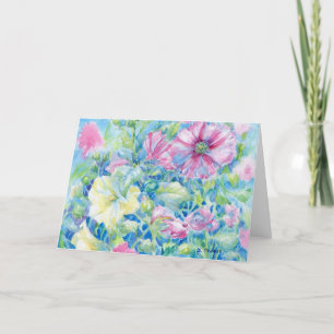 Hollyhocks III Blank NoteCard Bedankkaart
