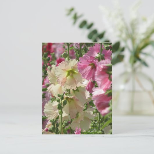 Hollyhocks: Japan Briefkaart (Staand voorkant)