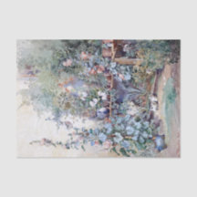 Hollyhocks Kat en Potting Bench Tissue Paper