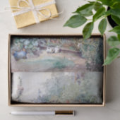 Hollyhocks Kat en Potting Bench Tissue Paper Tissuepapier (Geschenk)