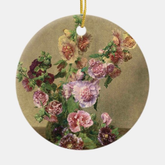 Hollyhocks Keramisch Ornament (Voorkant)