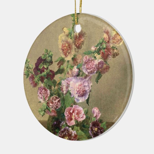 Hollyhocks Keramisch Ornament (Links)