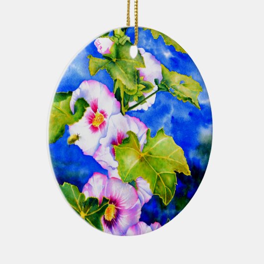 Hollyhocks Keramisch Ornament (Rechts)