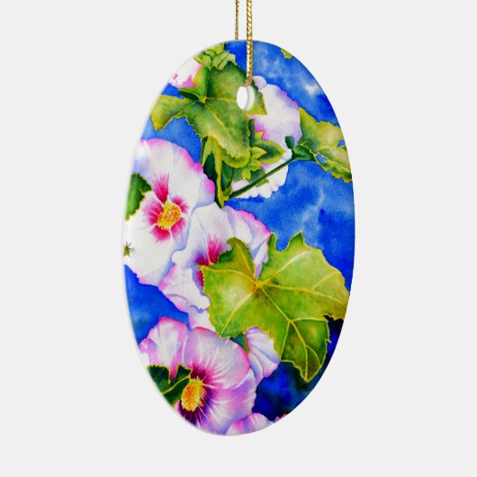 Hollyhocks Keramisch Ornament (Rechts)