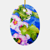 Hollyhocks Keramisch Ornament (Voorkant)