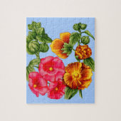 hollyhocks legpuzzel (Verticaal)