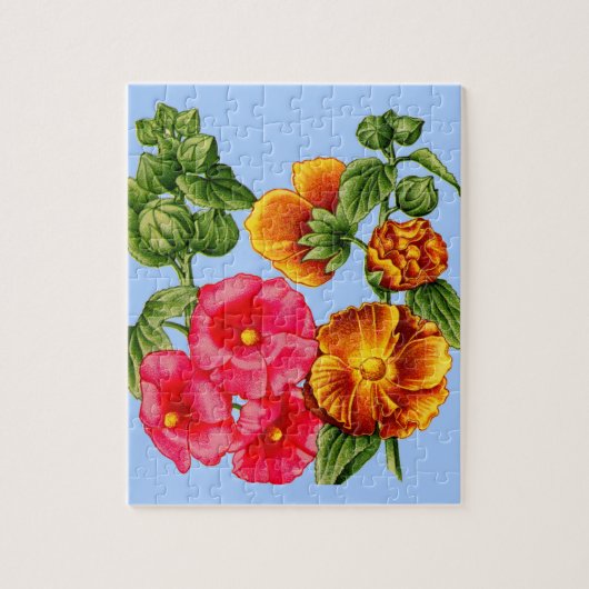 hollyhocks legpuzzel (Verticaal)