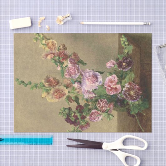 Hollyhocks, Ontkoppeling Tissuepapier (Craft)