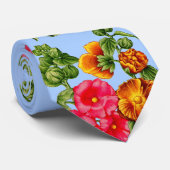 Hollyhocks Print stropdas (Opgerold)