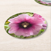 HOLLYHOCKS RONDE KARTONNEN ONDERZETTER (Gebogen)