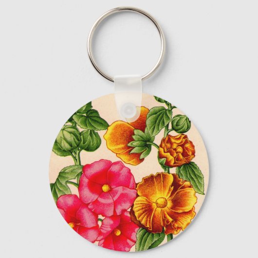 hollyhocks sleutelhanger (Voorkant)