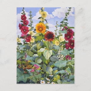 Hollyhocks & Sunflowers 2005 Briefkaart