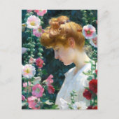 Hollyhocks Sunlight Charles Courtney Curran Briefkaart (Voorkant)
