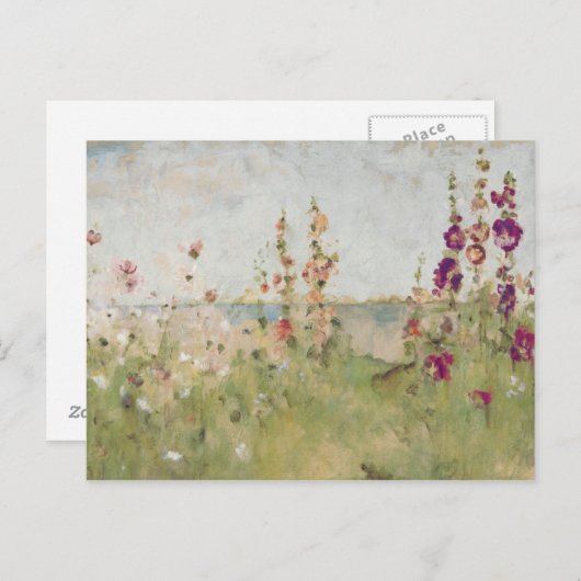 Hollyhocks van het Zee Briefkaart (Voorkant / Achterkant)