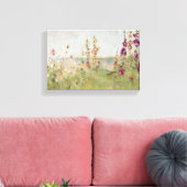 Hollyhocks van het Zee Canvas Afdruk (Insitu (Woonkamer))