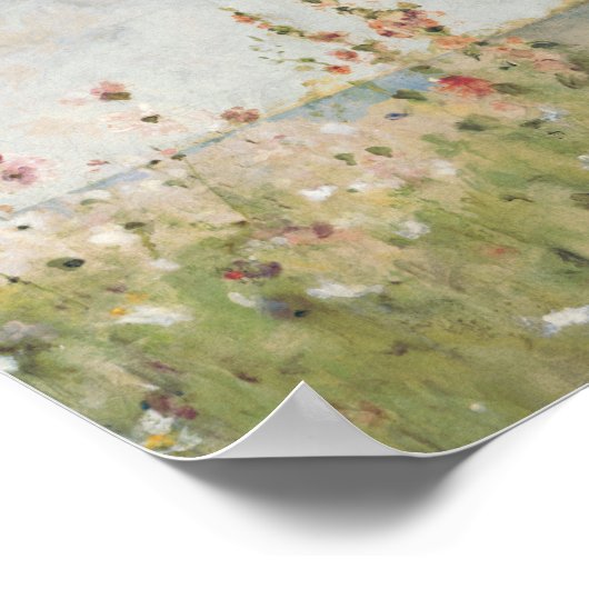 Hollyhocks van het Zee Poster (Hoek)