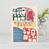 HollyJolly Retro Geometrisch Patroon Kerstfeest Kaart (Staand voorkant)