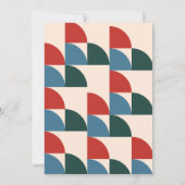 HollyJolly Retro Geometrisch Patroon Kerstfeest Kaart (Achterkant)