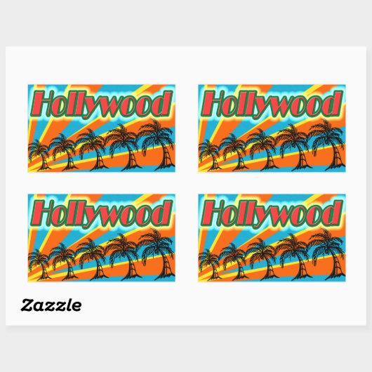 Hollywood 5 palmbomen Stickers (Vel)
