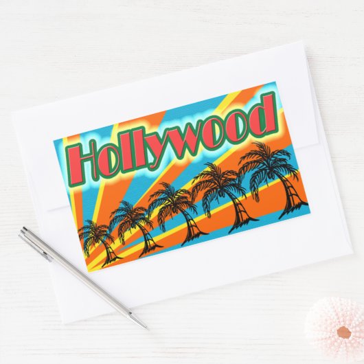 Hollywood 5 palmbomen Stickers (Envelop)