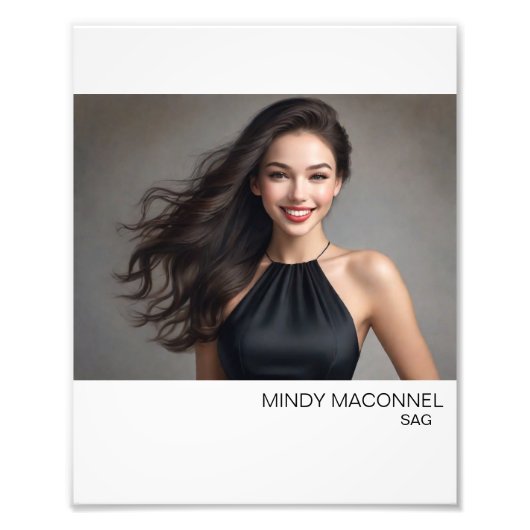 Hollywood Actrice Landscape Headshot Foto Afdruk (Voorkant)